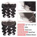 CurlyMe Body Wave Virgin Human Hair 3 Bundles With 13x4 Frontal Natural Black