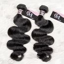 CurlyMe Body Wave Virgin Human Hair 4 Bundles with 4x4/5x5 Closure Natural Black