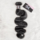 CurlyMe Body Wave Virgin Human Hair 4 Bundles with 13x4 Frontal Natural Black