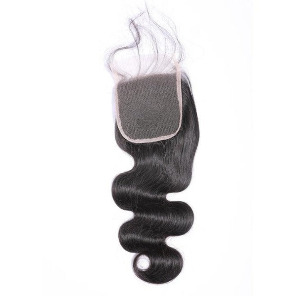 CurlyMe Body Wave Virgin Human Hair 3 Bundles With 4x4/5x5 Closure Natural Black