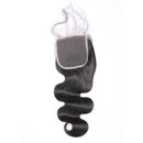 CurlyMe Body Wave Virgin Human Hair 4 Bundles with 4x4/5x5 Closure Natural Black