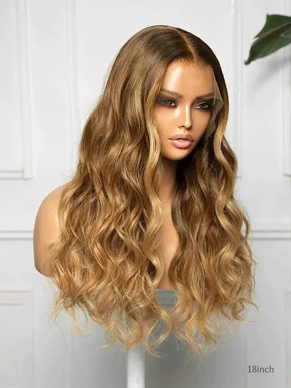 Hairvivi Allison Wavy Lace Front Wigs Caramel Light Brown Hair Glueless Wigs