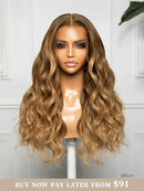 Hairvivi Allison Wavy Lace Front Wigs Caramel Light Brown Hair Glueless Wigs