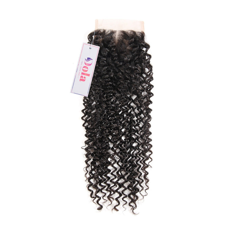 Dola Hair Good Quality Virgin Kinky Curly Human Hair Bundles With 5X5 HD Lace Closure