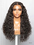 Hairvivi Janice Pre-Plucked Curly Hair Wig Water Wave HD Lace Bleached-Knots