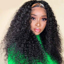 Aligrace Headband Kinky Curly Wigs For Black Women