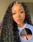 Jessies Wig Pre Cut Lace Curly 5x6 Crystal HD Lace Pre-bleached Wig Glueless Human Hair Wigs