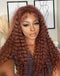 Jessies Wig Reddish Brown Colored Deep Curly 4x4 Lace Closure Wig HD Lace 13x4 Lace Front Human Hair Wigs