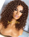 Jessies Wig Attractive Chocolate Brown Curly 13x4 Lace Frontal Bob Human Hair Wig Double Drawn Glueless Wig