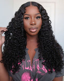 Jessies Wig Pre Cut Lace Curly 5x6 Crystal HD Lace Pre-bleached Wig Glueless Human Hair Wigs