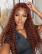 Jessies Wig Reddish Brown Colored Deep Curly 4x4 Lace Closure Wig HD Lace 13x4 Lace Front Human Hair Wigs