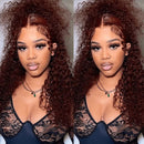 22inch Jerry Curly Wig Reddish Brown 13*4 Lace Front Wigs