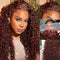 Aligrace 13x4 Lace Jerry Curly Wigs Reddish Brown Color