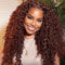 Aligrace 13x4 Lace Jerry Curly Wigs Reddish Brown Color