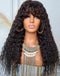 Jessies Wig 13x6 Curly Lace Front Wig With Bangs Wear and Go Capless Human Hair Wigs With Bangs