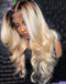 Jessies Wig Ombre 1b/613 Blonde Brazilian Body Wave Human Hair Lace Front Wigs