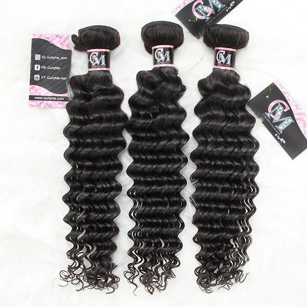 Deep Wave Hair Bundles Deal 1/3/4Pcs Natural Black Hair