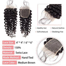 Deep Wave Hair 4x4 Lace Closure, 5x5 Lace Closure Natural Black