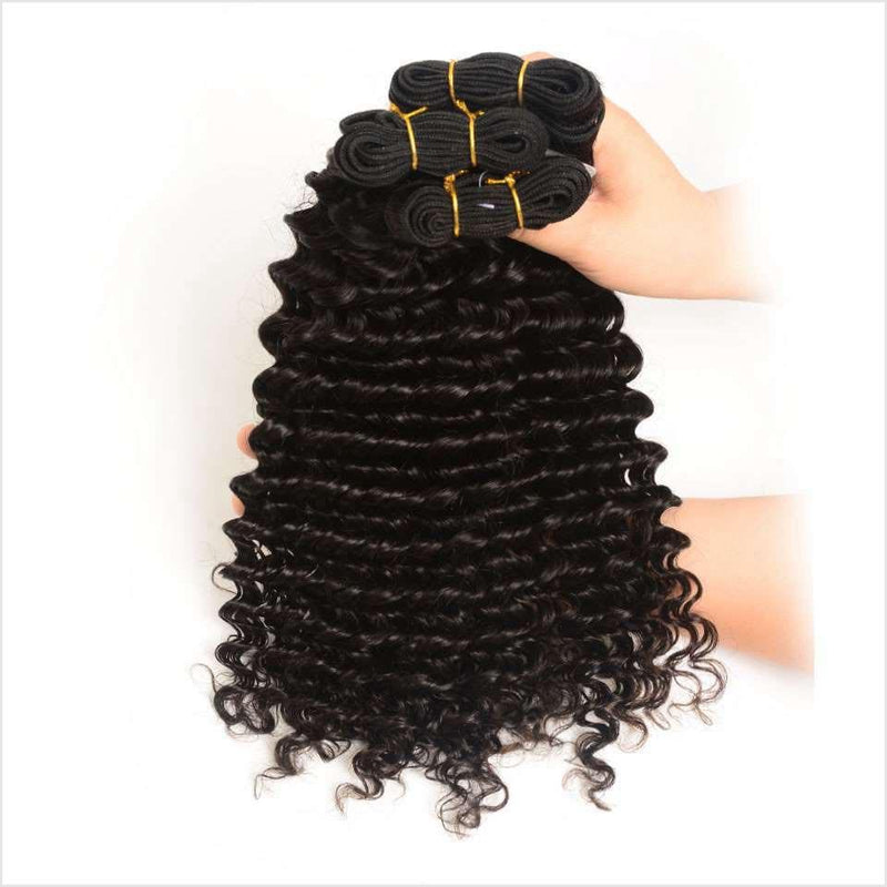 Ali Grace 3 Pcs Deep Wave Hair Bundles Natural Black Color