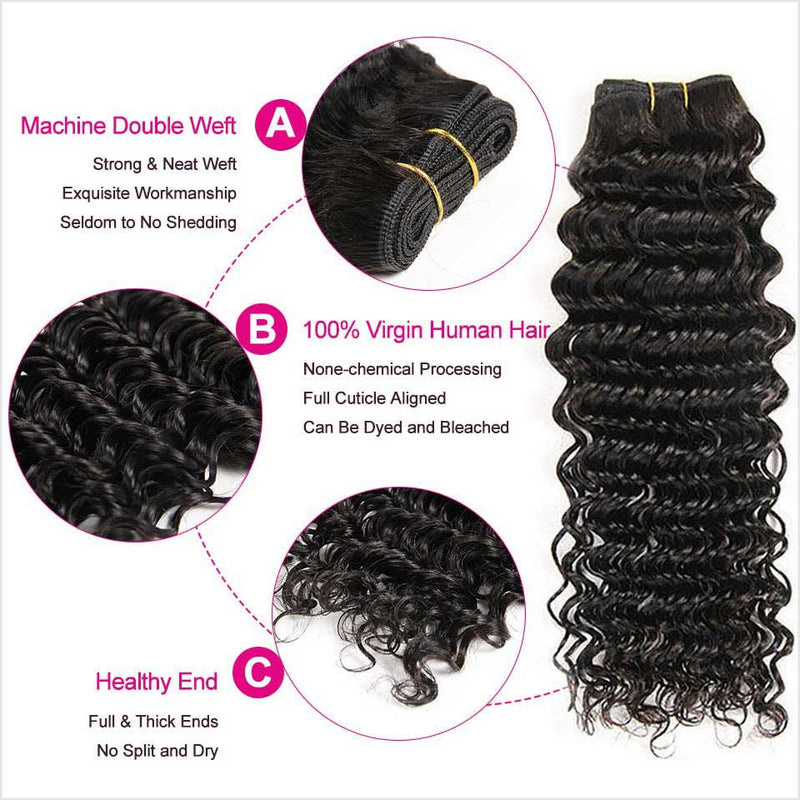 Ali Grace 12A Grade Deep Wave Curly Hair 1 Piece 100% Virgin Human Hair Bundles