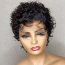 Dola Hair Pixie Blunt Cut Wig Short Curly Bob Wig 13X1 T Part Lace Front Human Hair Wigs