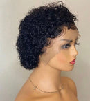 Dola Hair Pixie Blunt Cut Wig Short Curly Bob Wig 13X1 T Part Lace Front Human Hair Wigs