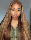 Jessies Wig 13x4 Pre Cut HD Lace Wig Glueless Highlight Honey Blonde Silky Straight Lace Front Wigs