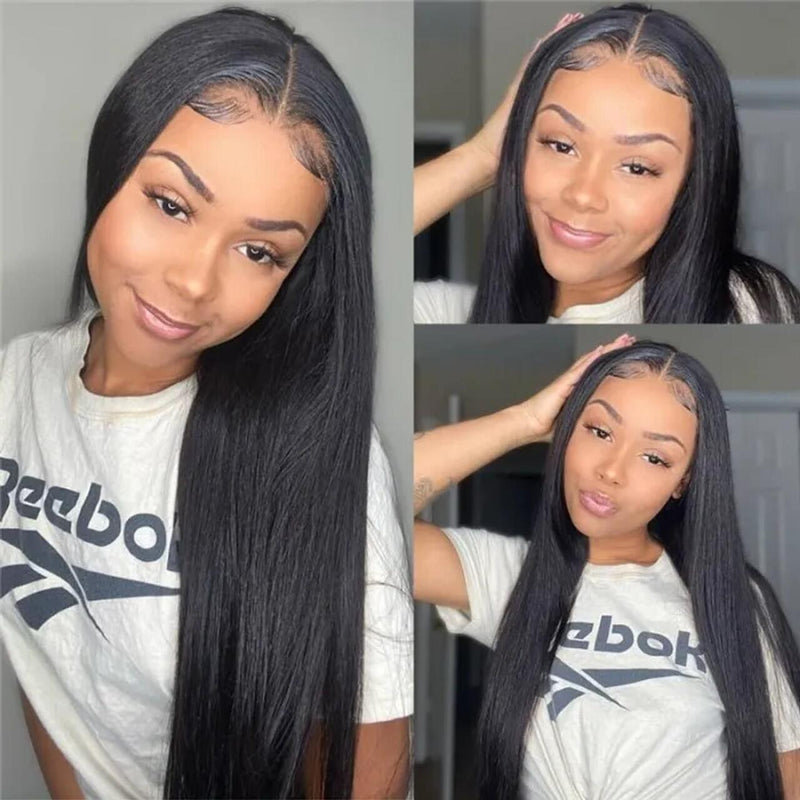 Upgrade Pre Cut 6X5 Lace Glueless Straight HD Lace Wear Go Closure Wig With Pre-plucked Edges