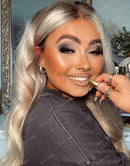 Jessies Wig Jessie's Wig Ombre Ash Blonde Wavy Human Hair Wig Highlight 613 Body Wave Lace Front Wigs With Dark Roots