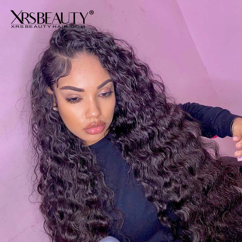 Xrs Beauty Hair Deep Wave 13x6 FAKE SCALP Front Lace Wig With Pre-plucked Natural Hairline [FSW04]