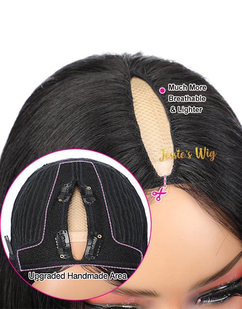 Jessies Wig Upgraded Thin V Part Wig Body Wave Glueless Human Hair Wig