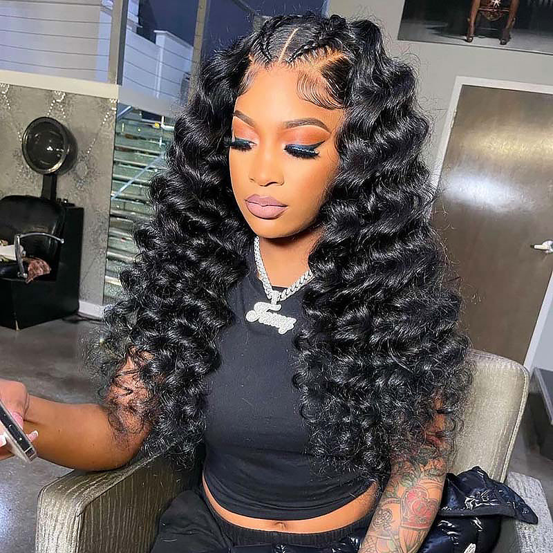 Xrs Beauty Hair Real Human Hair HD Full Lace Wig Loose Wave Clean Hairline Knots [FLW03]