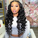 Xrs Beauty Hair Real Human Hair HD Full Lace Wig Loose Wave Clean Hairline Knots [FLW03]