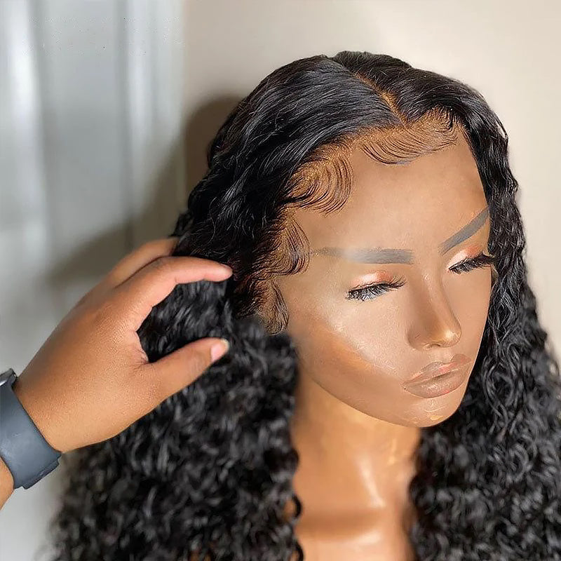 Xrs Beauty Hair Real Human Hair HD Full Lace Wig Deep Wave Clean Hairline Knots [FLW04]