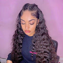 Xrs Beauty Hair Real Human Hair HD Full Lace Wig Deep Wave Clean Hairline Knots [FLW04]