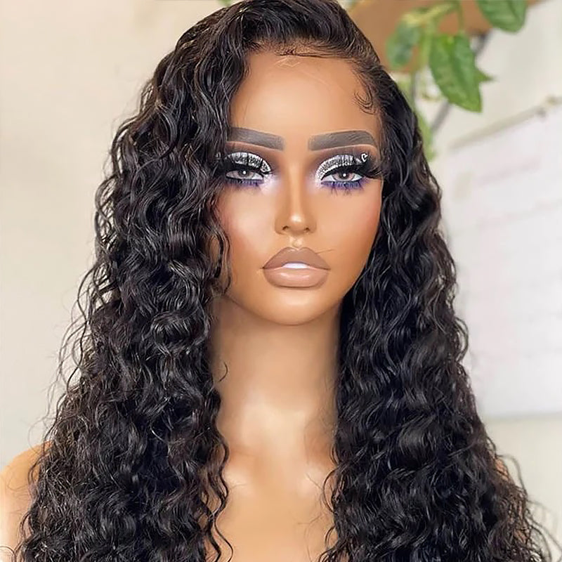 Xrs Beauty Hair Real Human Hair HD Full Lace Wig Water Wave Clean Hairline Knots [FLW05]