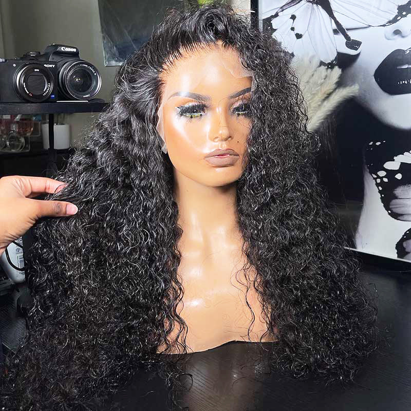 Xrs Beauty Hair Real Human Hair HD Full Lace Wig Water Wave Clean Hairline Knots [FLW05]