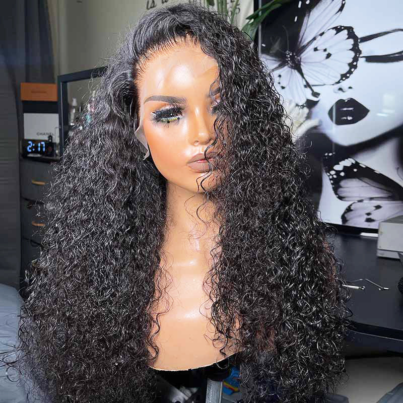 Xrs Beauty Hair Real Human Hair HD Full Lace Wig Water Wave Clean Hairline Knots [FLW05]