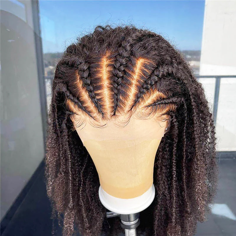 Xrs Beauty Hair Real Human Hair HD Full Lace Wig Kinky Curly Clean Hairline Knots [FLW06]