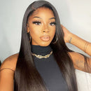 Xrs Beauty Hair Real Human Hair HD Full Lace Wig Yaki Straight Clean Hairline Knots [FLW08]