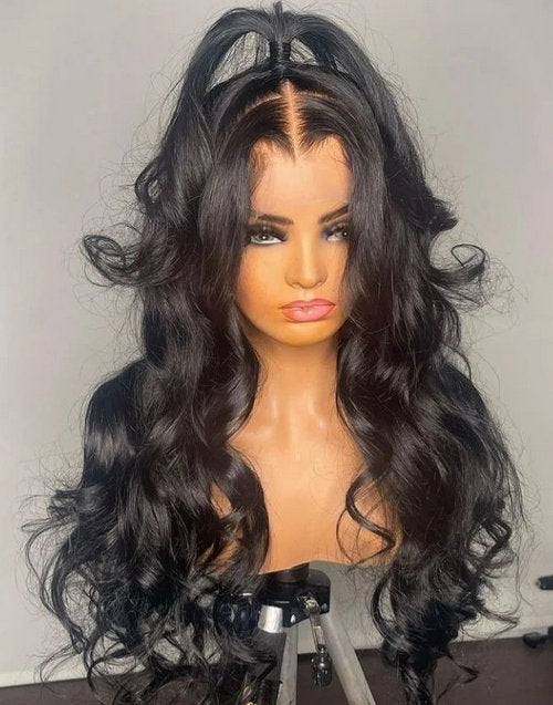 Jessies Wig (Can Do Half up Half Down )Body Wave Full Lace Wig With 4C Hairline Edge Brazilian Human Hair Wigs