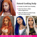 Aligrace 4x4 Closure Lace Straight Wigs Ginger Orange Color