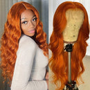 Mslynn Orange Ginger Lace Front Wig Body Wave Wig Colored Human Hair Wigs