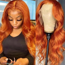 Mslynn Orange Ginger Lace Front Wig Body Wave Wig Colored Human Hair Wigs