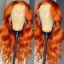 Mslynn Orange Ginger Lace Front Wig Body Wave Wig Colored Human Hair Wigs