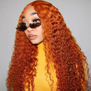 Mslynn Orange Ginger Wig Water Wave13X4 Lace Front Wig Colored Human Hair Wigs