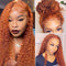 Mslynn Orange Ginger Wig Water Wave13X4 Lace Front Wig Colored Human Hair Wigs