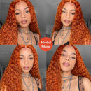 Mslynn Orange Ginger Wig Water Wave13X4 Lace Front Wig Colored Human Hair Wigs