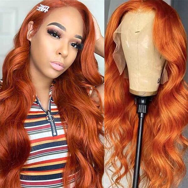 Aligrace 13x4 Frontal Lace Body Wave Wigs Ginger Orange Color