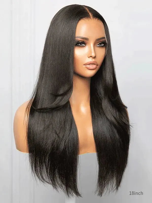 Hairvivi Vera Long Layered Yaki Middle Part Glueless Wig Human Hair